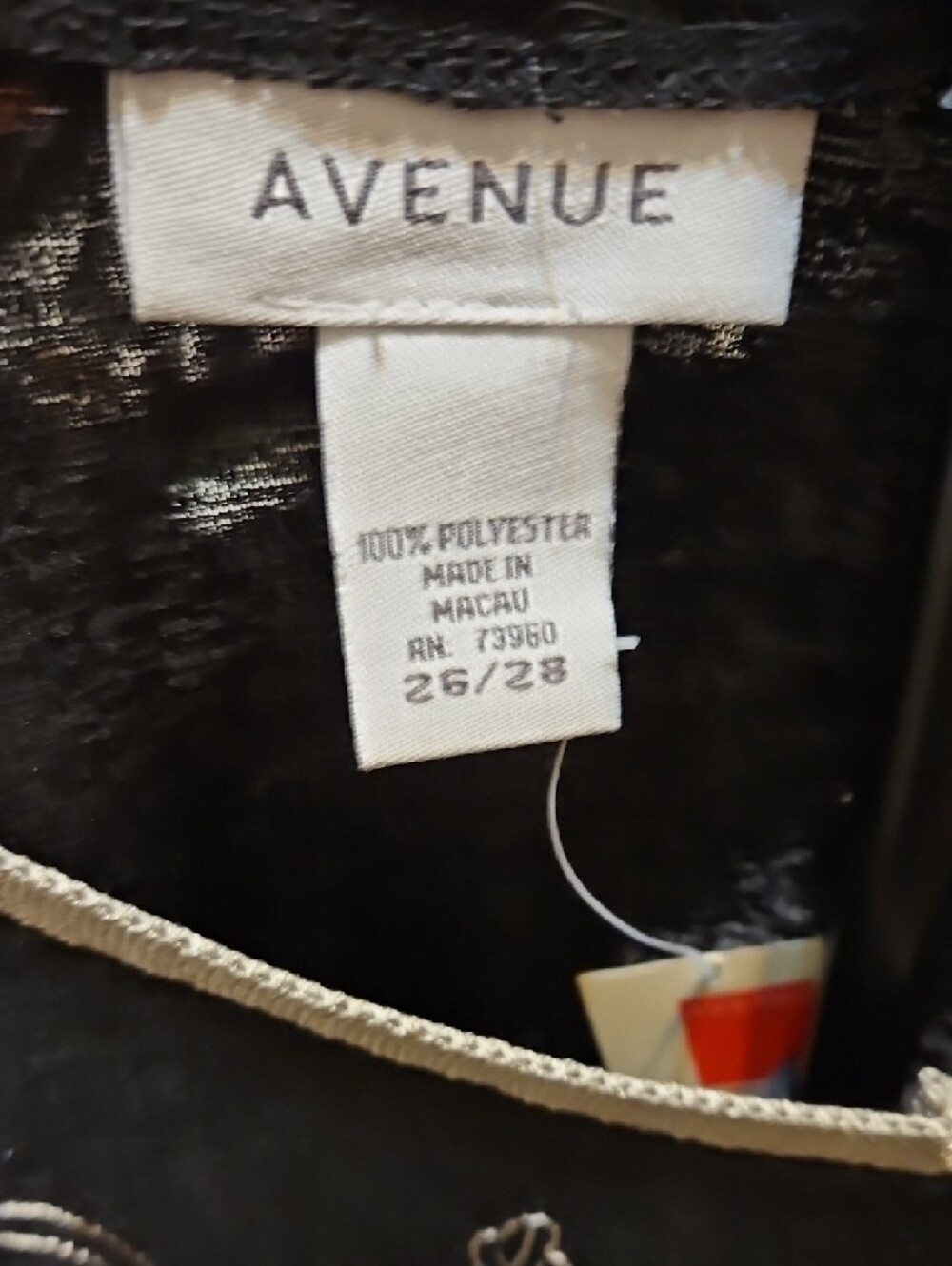 Avenue Black Long Sleeve Top with Cream Embroidery Trim - Picture 7 of 8